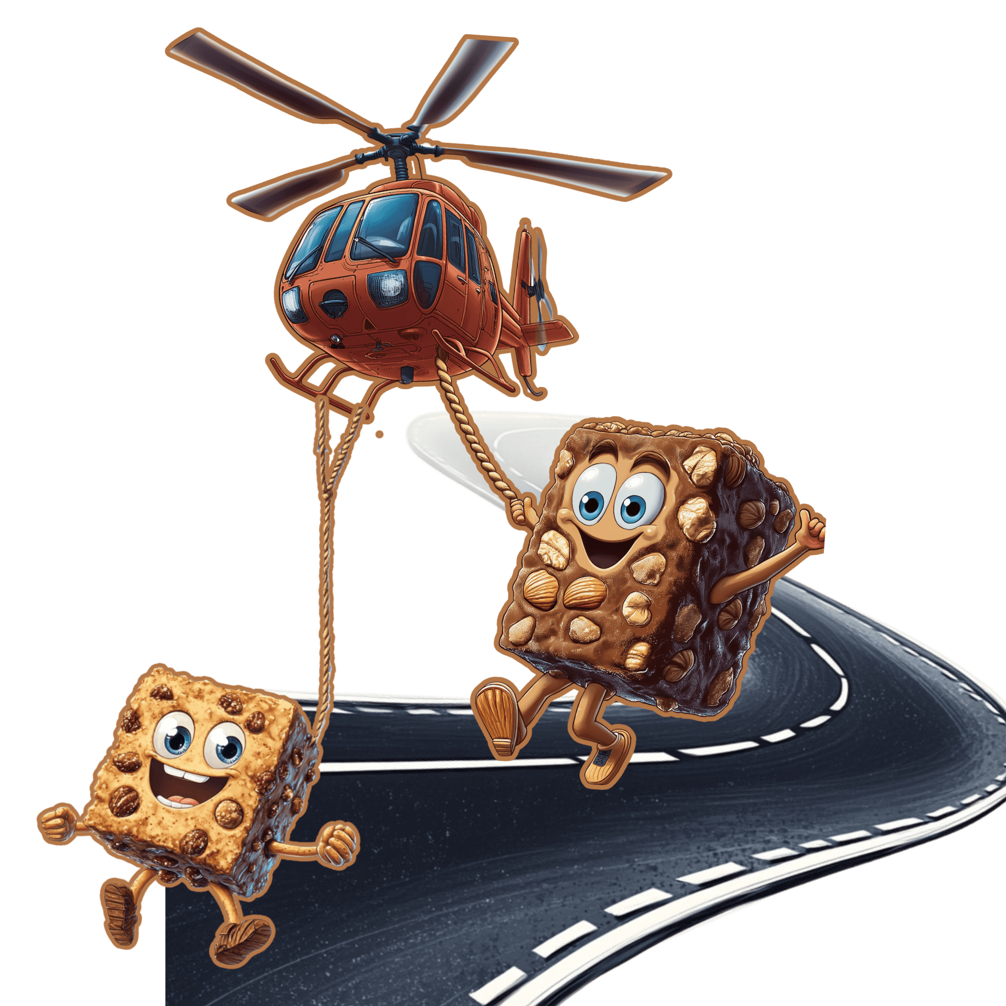 Delivery helicopter with brownies