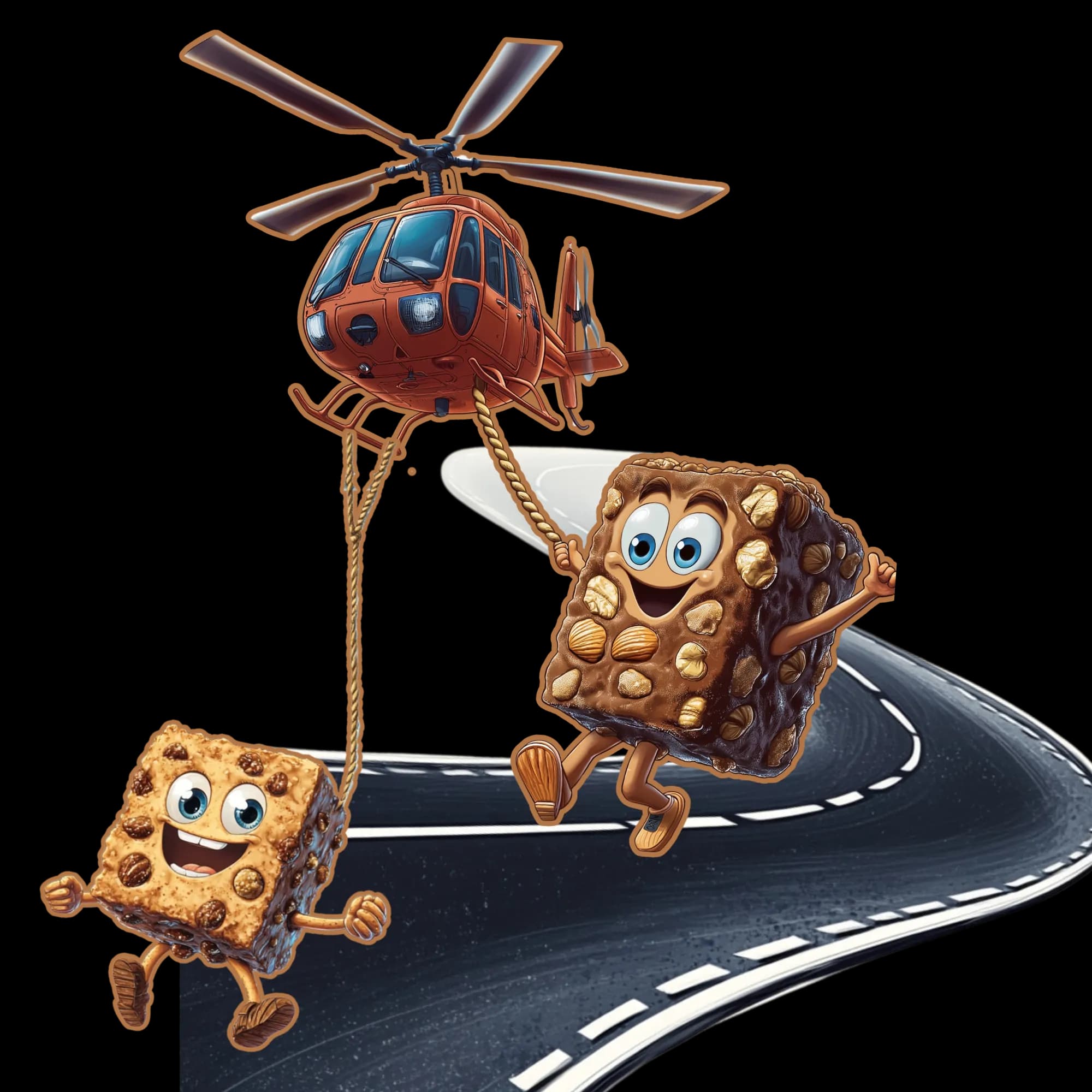 Delivery helicopter with brownies